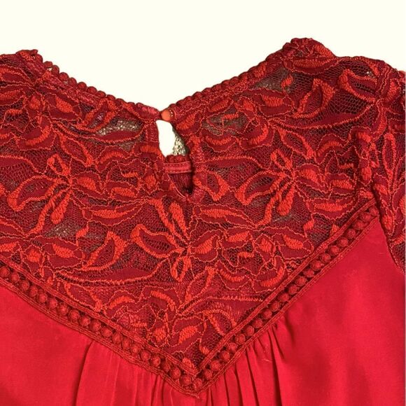 As U Wish Red Dress with Lace - Picture 4 of 5